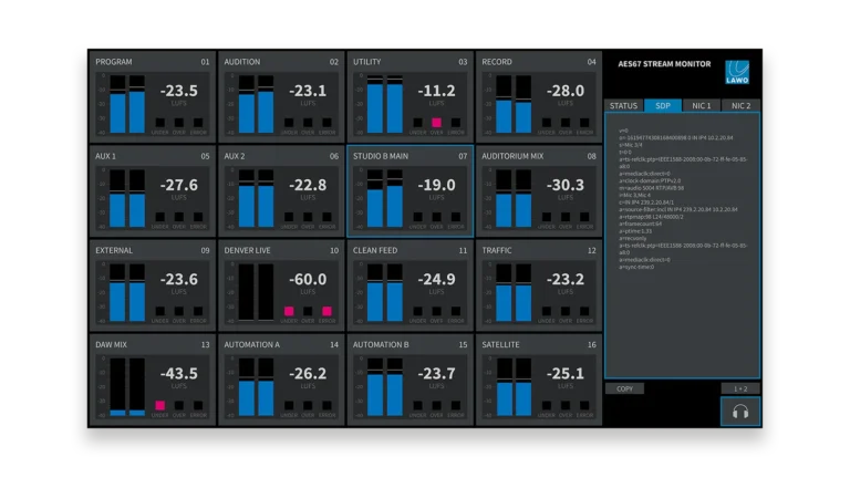 R3lay AES67 Stream Monitor