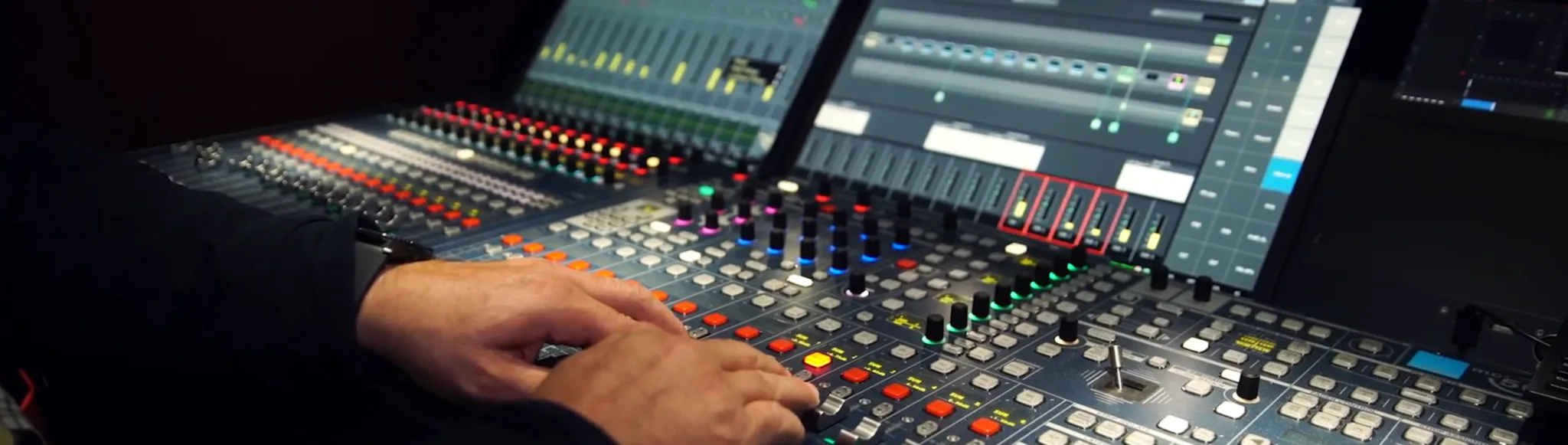 ARET OB truck audio mixing console